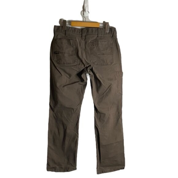 Ariat Men's Rebar M4 Dark Khaki Relaxed Straight Canvas Work Pants - Picture 5 of 12